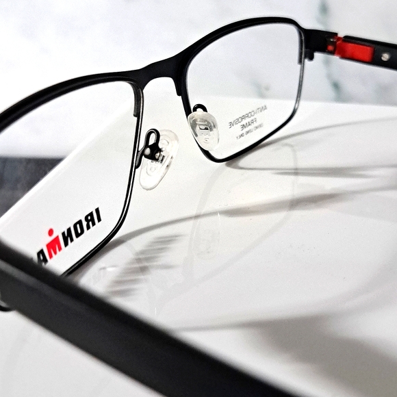 TWO Ironman Eyeglass Frames, Rx'able, red & black ANTI-CORROSIVE full rim Modern - Picture 5 of 6